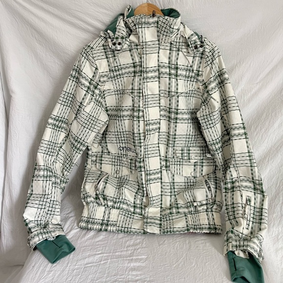 Vintage Europe O’neill Checkered Winter Ski Snowboard Jacket Size XL - Picture 1 of 10